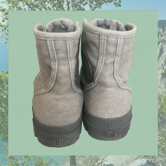 Gray Palladium canvas lace up boots (unisex) - Picture 3 of 4